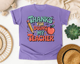 Thanks For Being My Teacher Grey graphic tee in Violet