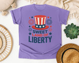 Sweet Land Of Liberty Navy graphic tee in Violet