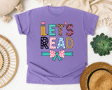 Lets Read graphic tee in Violet