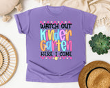 Watch Out Kindergarten Here I Come graphic tee in Violet