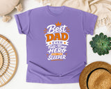 Best Dad Ever Full Time Hero Part Time Sleeper White graphic tee in Violet