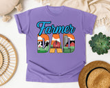 Farmer Dad Grey graphic tee in Violet