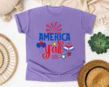 America Y'all graphic tee in Violet