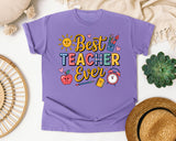 Best Teacher Ever Grey graphic tee in Violet