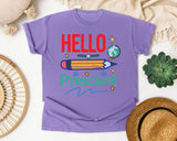 Hello Preschool Pencil graphic tee in Violet