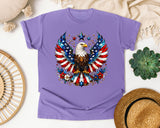 Patriotic Eagle Emblem graphic tee in Violet
