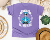 Ain't No Hood Like Fatherhood White 2 graphic tee in Violet