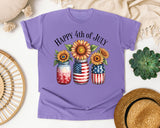 Happy 4th Of July Grey graphic tee in Violet