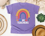 Bruh We Out Teachers Rainbow graphic tee in Violet