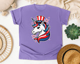 Patriotic Unicorn graphic tee in Violet