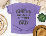My Favorite Camping Buddies Call Me Dad Grey graphic tee in Violet