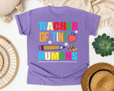 Teacher Of Tiny Humans Pencil graphic tee in Violet