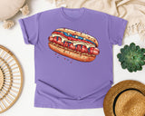Patriotic Hot Dog graphic tee in Violet