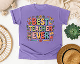 Best Teacher Ever Grey 2 graphic tee in Violet