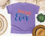 Best Teacher Ever Script graphic tee in Violet