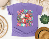 Happy To See Your Face Apples graphic tee in Violet