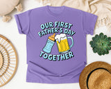 Our First Father's Day Together Grey 2 graphic tee in Violet