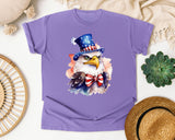 Eagle In Patriotic Hat graphic tee in Violet