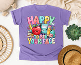 Happy To See Your Face Books graphic tee in Violet