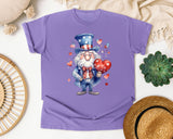 Uncle Sam With Heart graphic tee in Violet