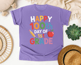 Happy 100th Day Of 1st Grade graphic tee in Violet