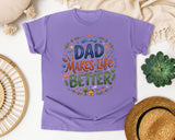 Dad Makes Life Better Grey 2 graphic tee in Violet