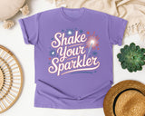 Shake Your Sparkler White 4 graphic tee in Violet