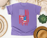 Eagle American Flag Red graphic tee in Violet