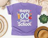 Happy 100th Day Of School Pencil graphic tee in Violet