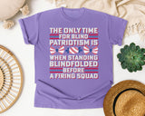 Blind Patriotism graphic tee in Violet