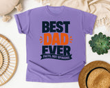 Best Dad Ever Facts Not Opinions Blue graphic tee in Violet