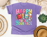 Happy To See Your Face Pastel graphic tee in Violet