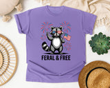 Feral And Free Grey 2 graphic tee in Violet