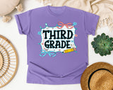 Third Grade Notebook Bow graphic tee in Violet