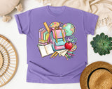 Backpack And Books graphic tee in Violet