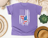 Flying Eagle American Flag graphic tee in Violet