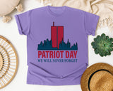 Patriot Day We Will Never Forget Red 4 graphic tee in Violet