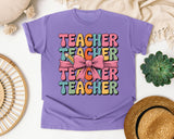 Teacher Teacher Teacher graphic tee in Violet