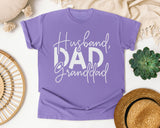 Husband Dad Granddad White graphic tee in Violet