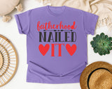 Fatherhood Nailed It White 3 graphic tee in Violet