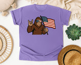 Bigfoot American Flag graphic tee in Violet