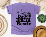 Daddy Is My Bestie Black graphic tee in Violet