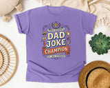 World Renowned Dad Joke Champion graphic tee in Violet