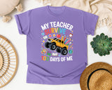 My Teacher Survived 100 Days Of Me Truck graphic tee in Violet