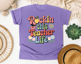 Rockin This Teacher Life Grey graphic tee in Violet