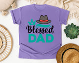 Blessed Dad White graphic tee in Violet