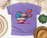 Patriotic Heart Character graphic tee in Violet
