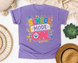 School Mode On graphic tee in Violet