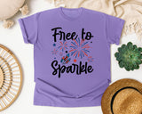 Free To Sparkle Grey graphic tee in Violet