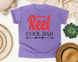 Reel Cool Dad White 3 graphic tee in Violet